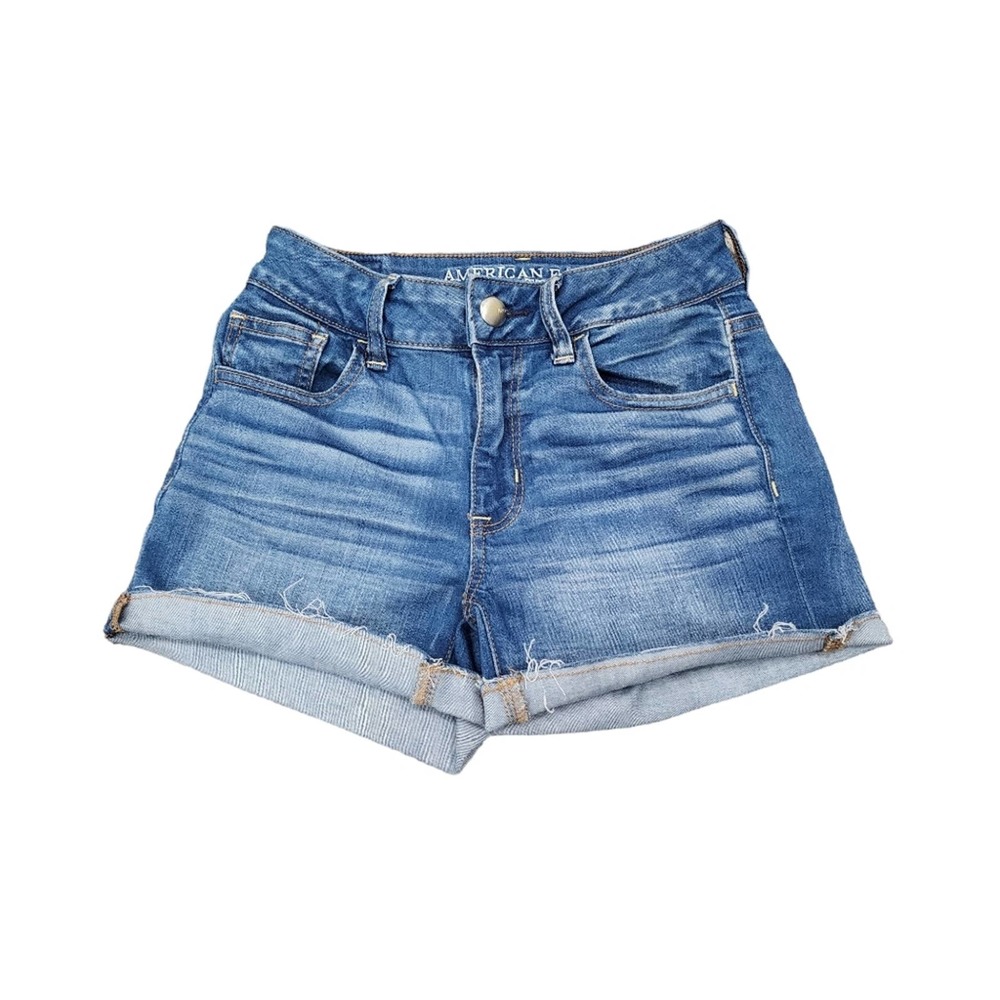 American eagle women's size 0 hi rise shortie shorts - Picture 1 of 5